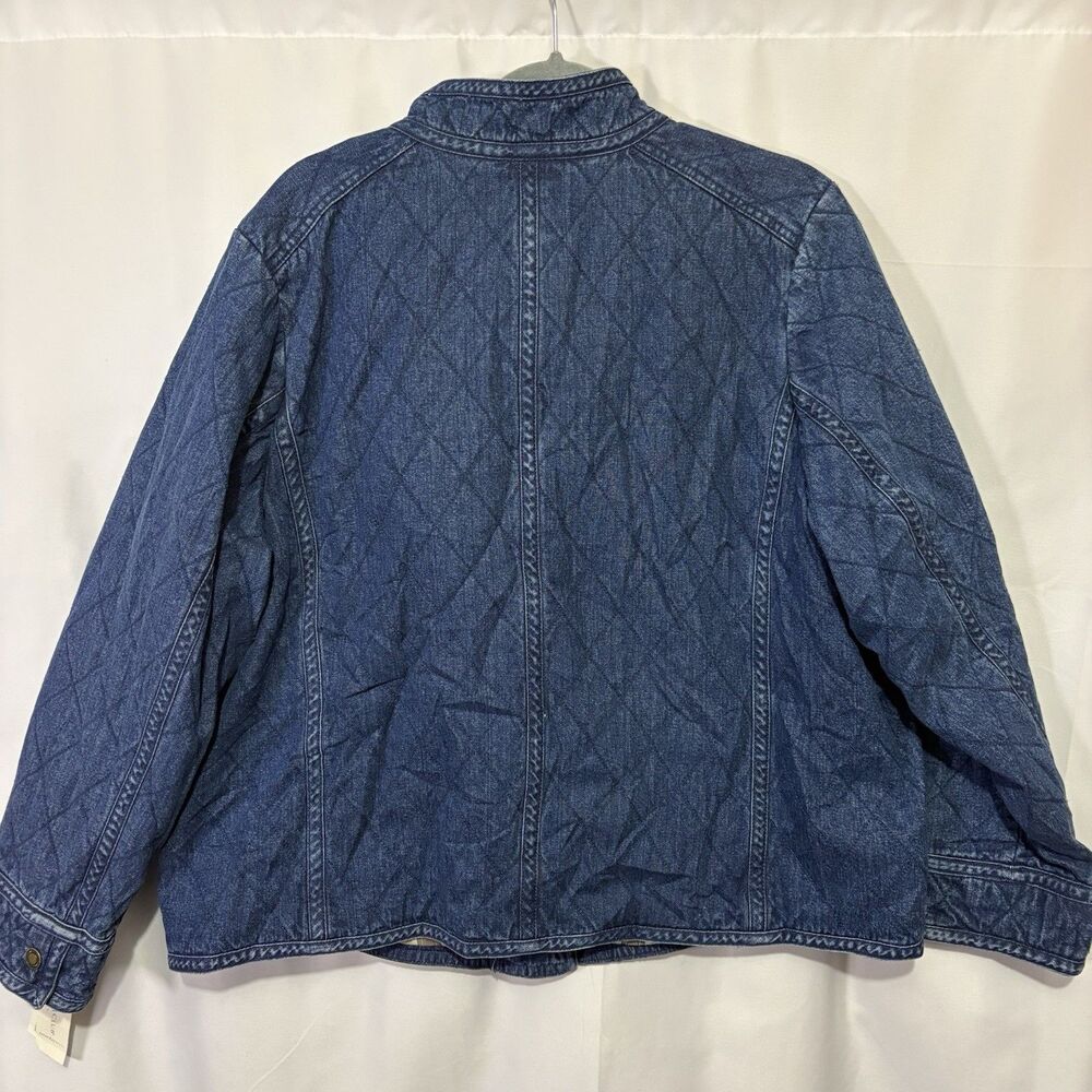 Charter Club Quilted Denim Jean Jacket in Dark Blue - Picture 7 of 9